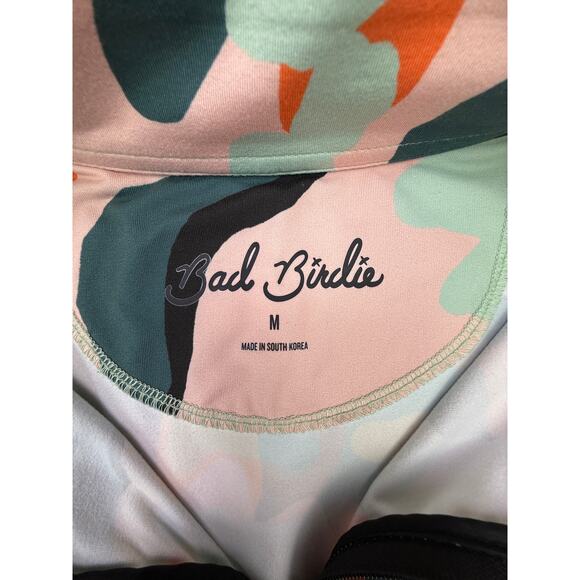 Bad Birdie Powell Quarter Zip Golf Pullover Pink Green Orange Men Size M - Picture 4 of 16